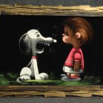 Snoopy and Linus Black Velvet Painting