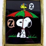 Snoopy & Woodstock with an umbrella