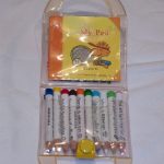 snoopy mini pencil crayon set with note book opened