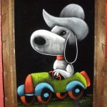 Cowboy Snoopy in Car