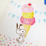 Detail of Snoopy ice cream card including glitter