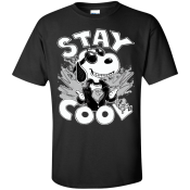 Taken from Threadless. https://www.threadless.com/designs/stay-cool-like-snoopy/ Threadless supports the original artist, so buy from them if you like this. Snoopy Stay Cool Shirt