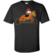 I've only been able to find this image as an iron-on patch. Best guess is that it's from an embroidery machine pattern. Snoopy Horse Jumping Shirt