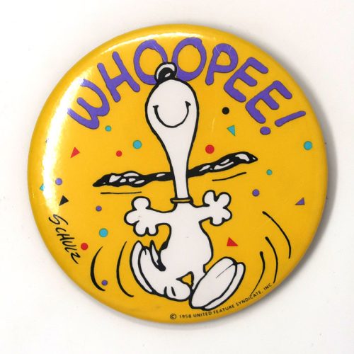Snoopy dancing ‘Whoopee!’ Button