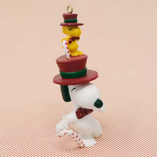 Snoopy in top hat with Woodstock Ornament