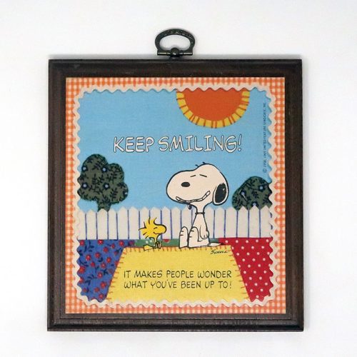 Snoopy 'Keep Smiling' Plaque
