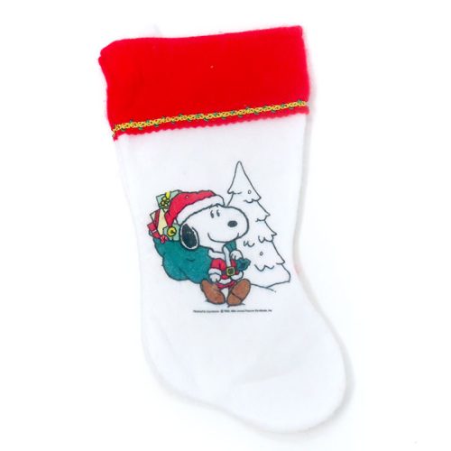 Santa Snoopy with Tree Christmas Stocking