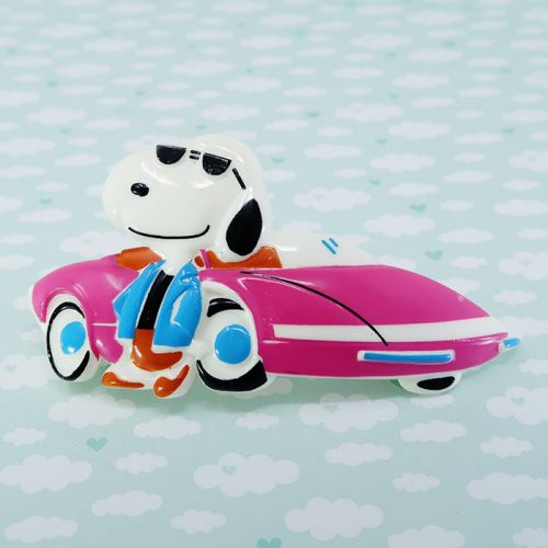Snoopy in suit standing by sports car Hair Clip