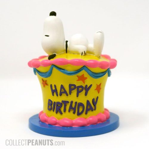 Snoopy Happy Birthday Cake Figurine