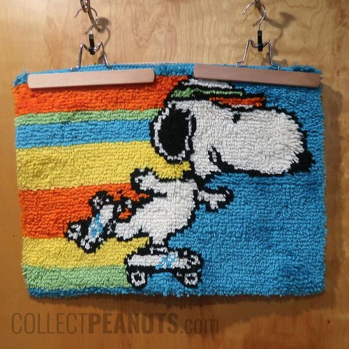 Snoopy Rollerskater Latch Hook Rug