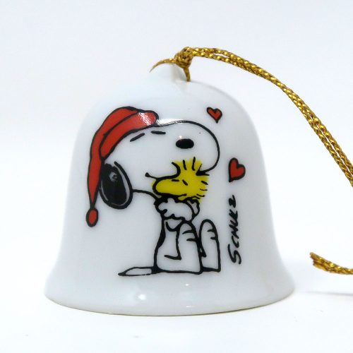 Snoopy Hugging Woodstock Mini Bell Ornament