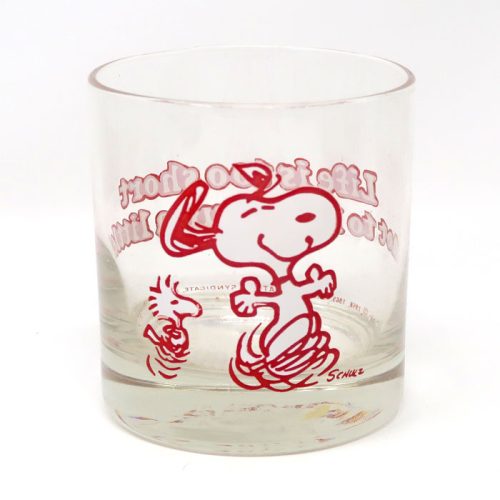 Snoopy & Woodstock Dancing Glass - Red