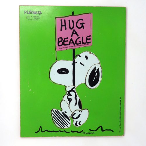 Snoopy ‘Hug a Beagle’ Sign Wooden Tray Puzzle