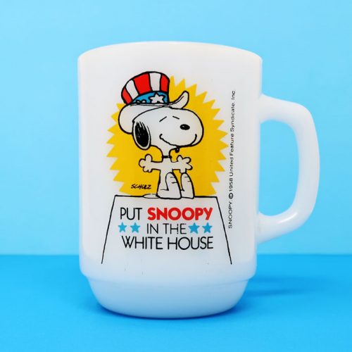 Put Snoopy in the White House Milk Glass Mug