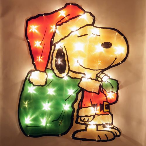 Santa Snoopy Lighted Sculpture