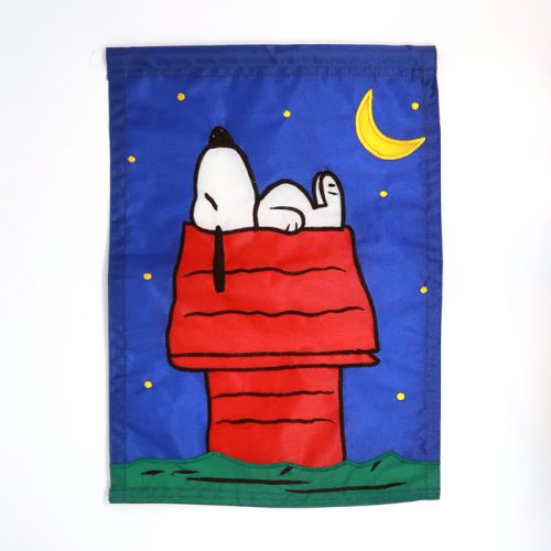 Night Time Snoopy Doghouse Flag