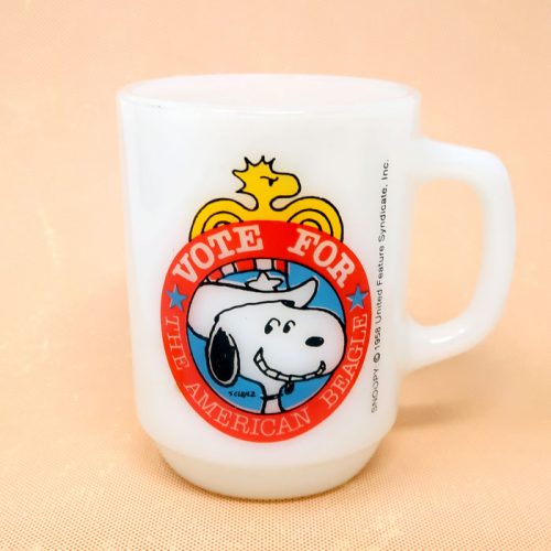 Snoopy Vote for the American Beagle Milk Glass Mug