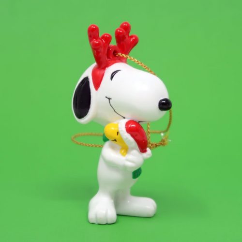 Snoopy Reindeer hugging Woodstock Ornament
