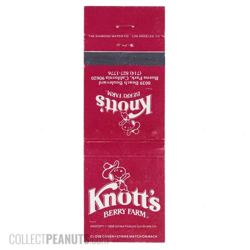 Snoopy Knott's Berry Farm Red Match Book