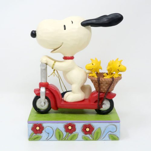 Snoopy with Woodstocks on Scooter Figurine