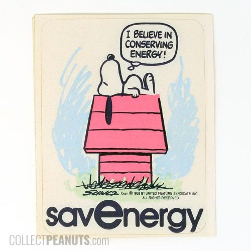 Snoopy 'Save Energy' Sticker