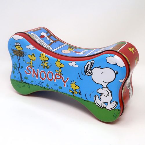 Snoopy & Woodstock Dog Bone Treat Tin