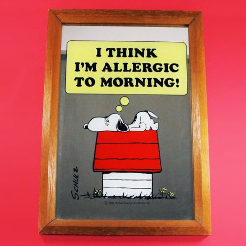 Snoopy 'Allergic to Morning' Large Mirror