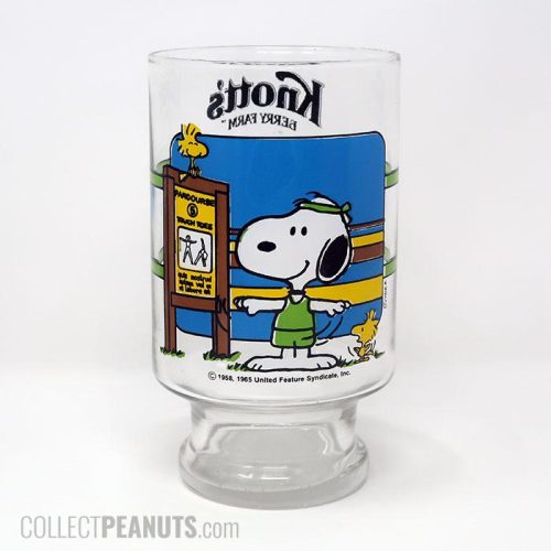Snoopy and Woodstocks exercising 'We superstars stay in shape' Glass Vase - Knott's Berry Farm