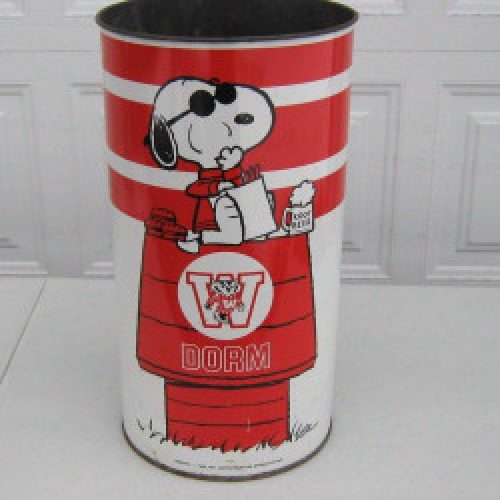 Snoopy College Sports Trash Can