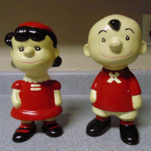 Lucy and Charlie Brown Ceramic Figurines