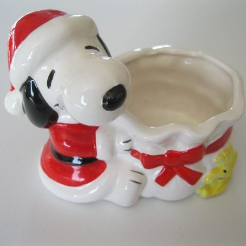 Santa Snoopy Christmas Planter