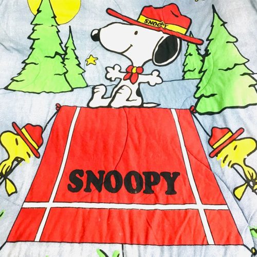 Snoopy on a Tent Sleeping Bag
